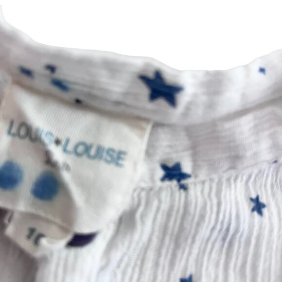 Louis Louise boys muslin star print button shirt size 10 - Picture 4 of 7